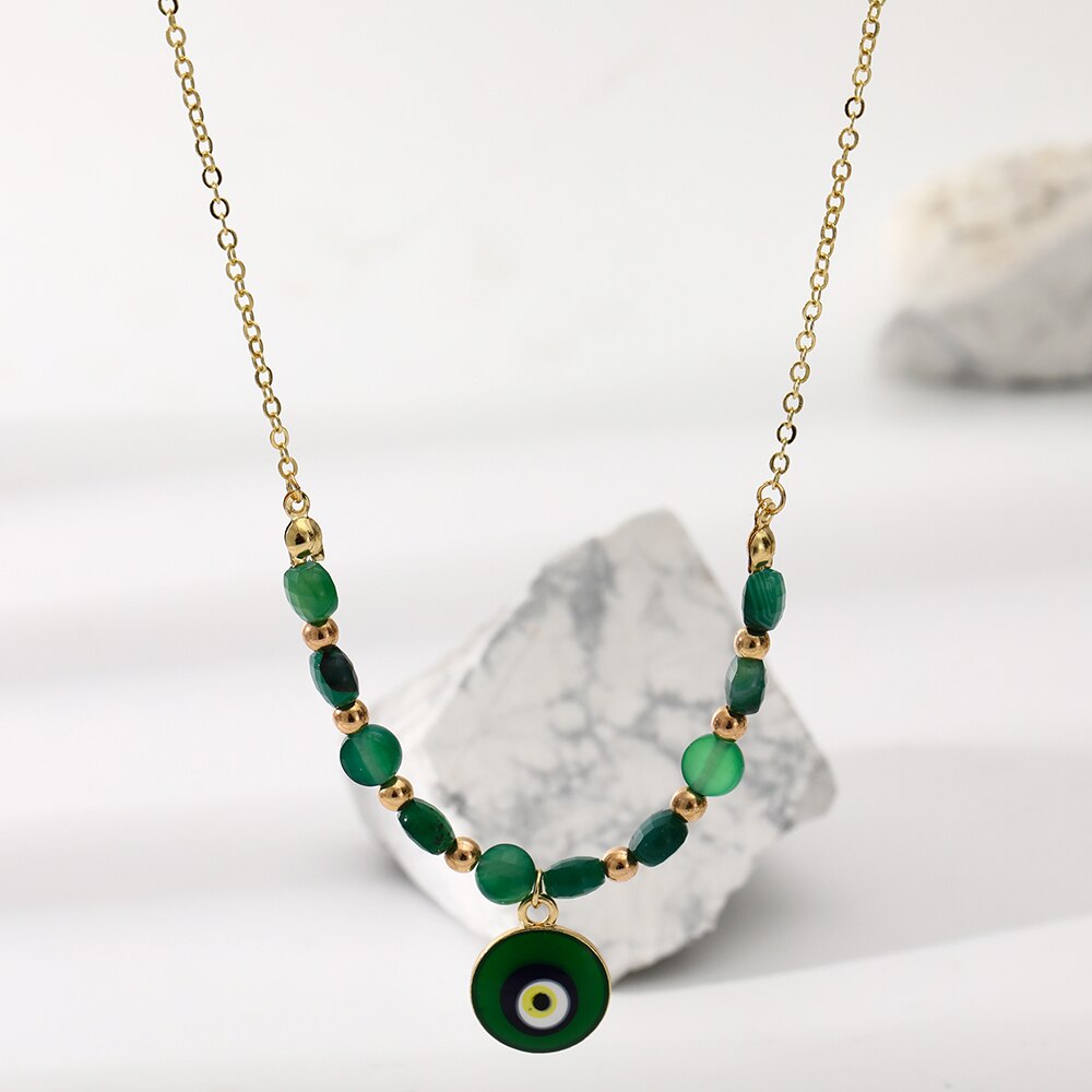 Lost Lady The Green Acrylic Evil Eye Pendant Necklace