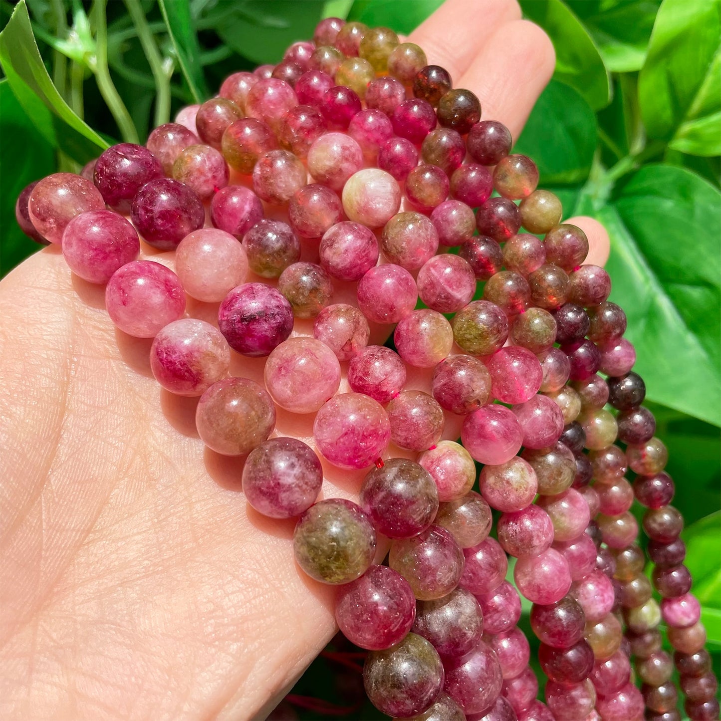 Tourmaline Jades Stone Beads  Multicolor Beads