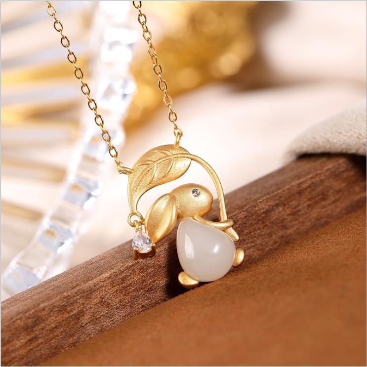 Natural Hetian White Jade Golden Branch Jade