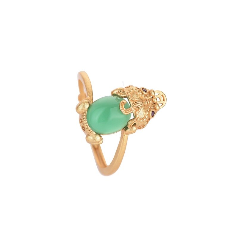 China Ethnic Style Brass Gold-Plated Ring Jewelry