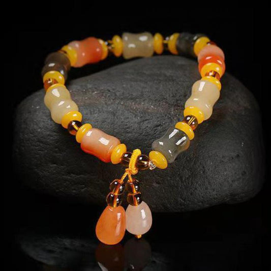 Natural Colorful Jade Charm Bracelet