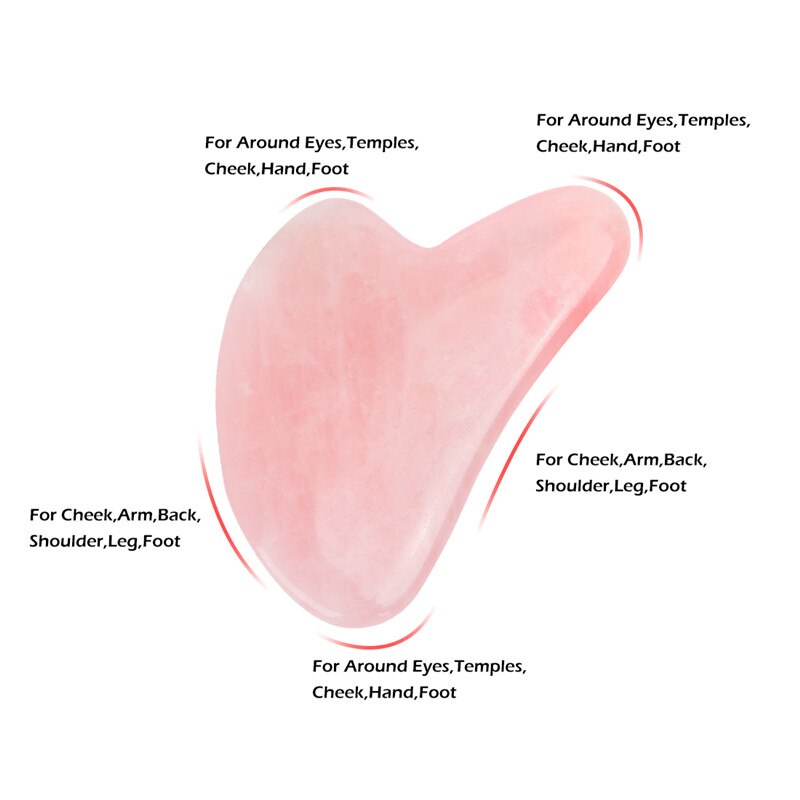 Rose Quartz Jade Stone Heart-shaped Gua Sha