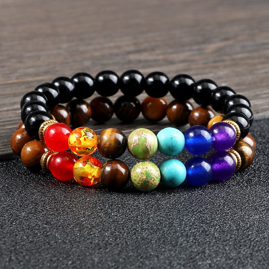 Balance Buddha Reiki Prayer Tiger Eyes Black Beads