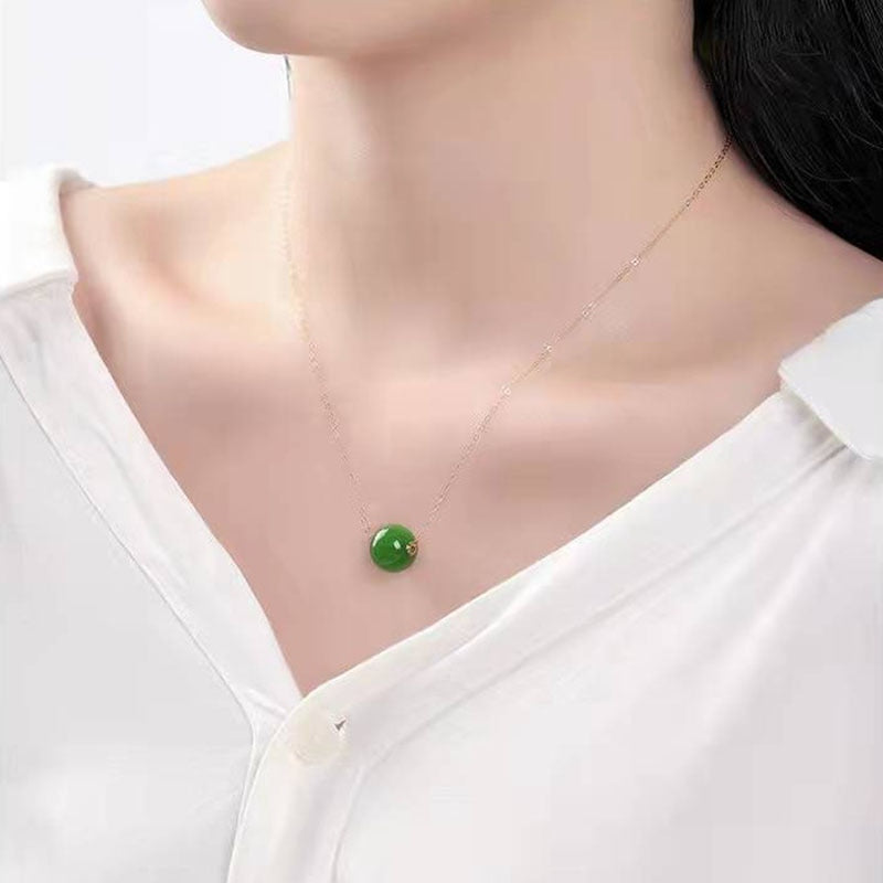 Necklace Fine Jewelry Pure Chain Gift For Women Jade