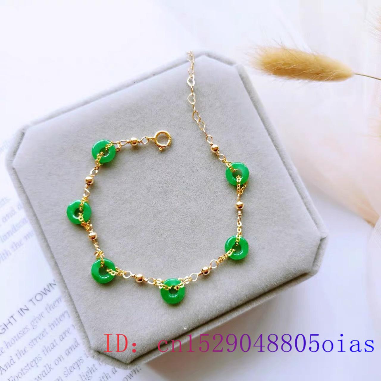 Green Jade Donut Bracelets for Women Bangle Bracelet