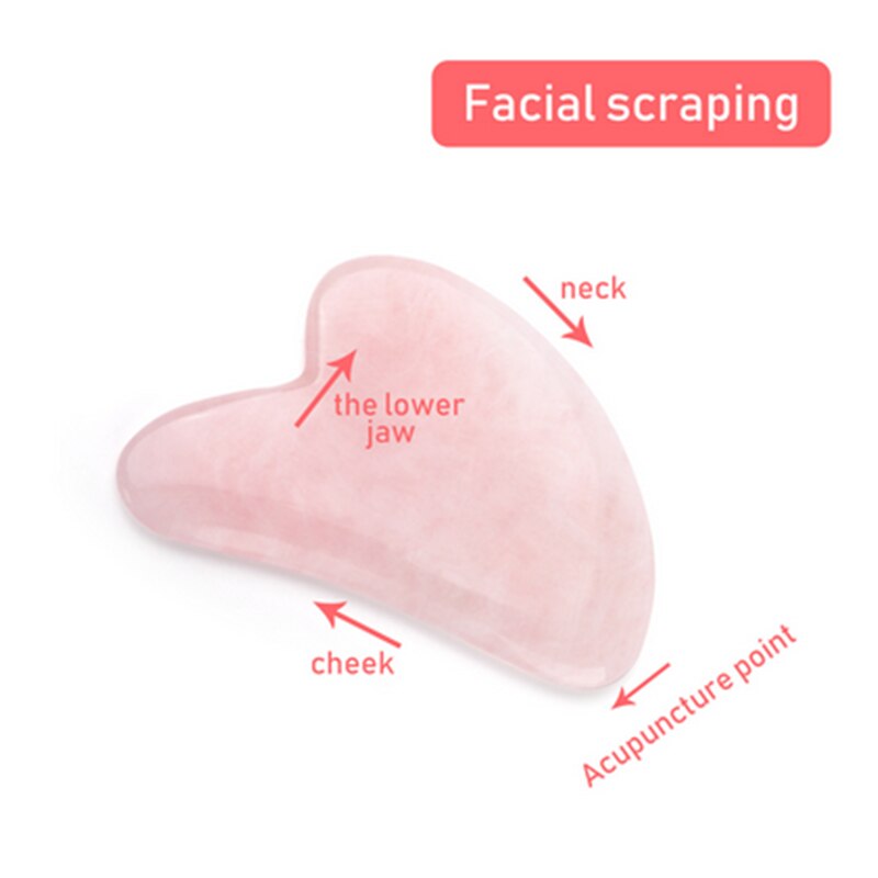 Rose Quartz Jade Stone Heart-shaped Gua Sha