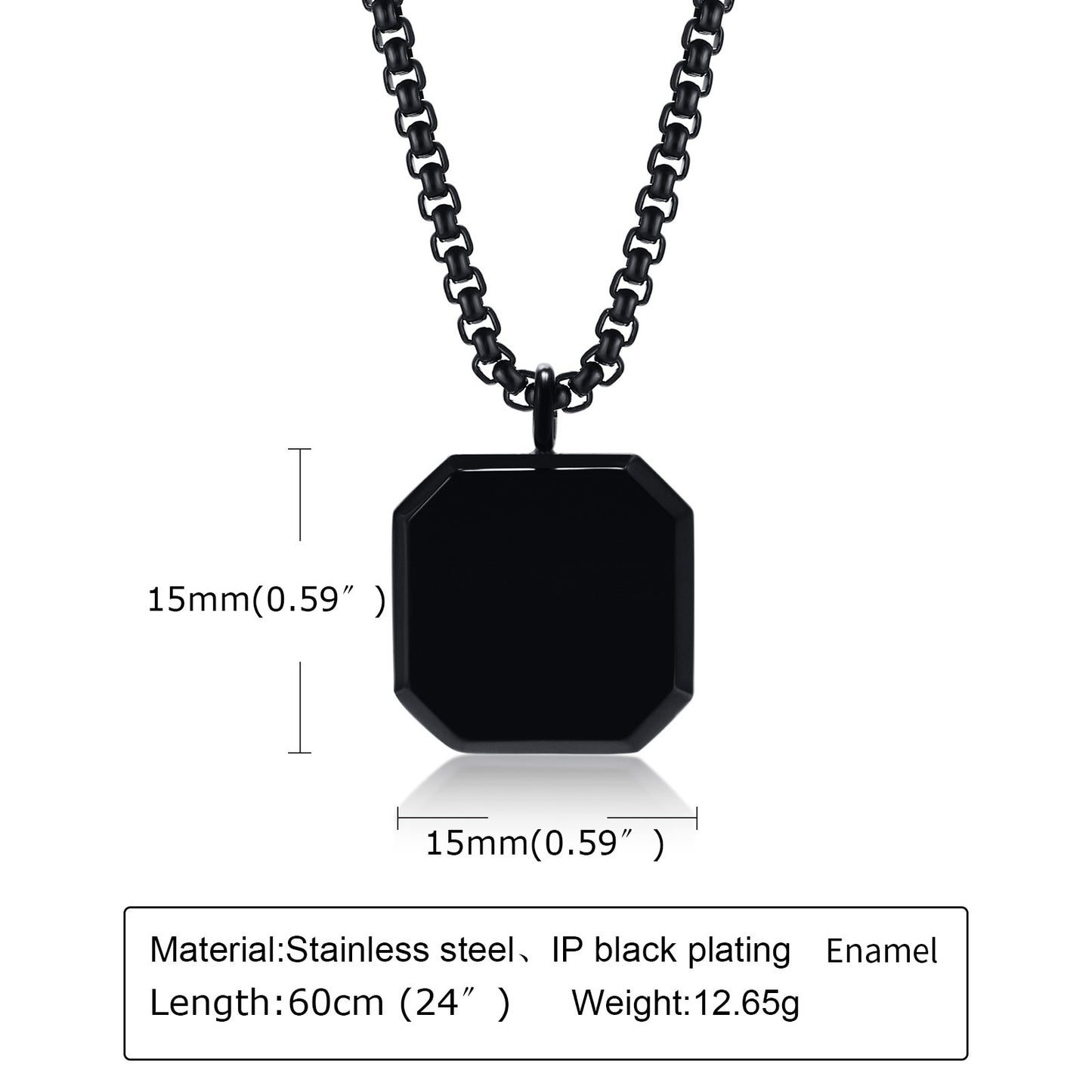 Stylish Men Square Natural Stone Necklace Geometric