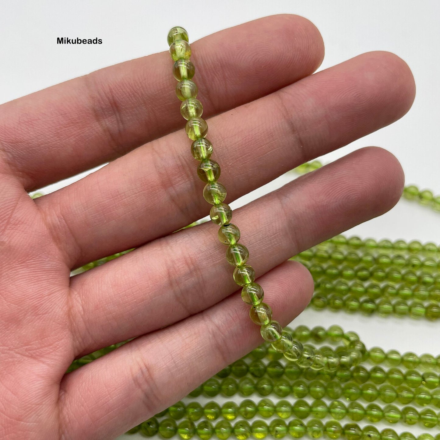 Peridot Smooth Round Stone Loose Beads For Jewelry