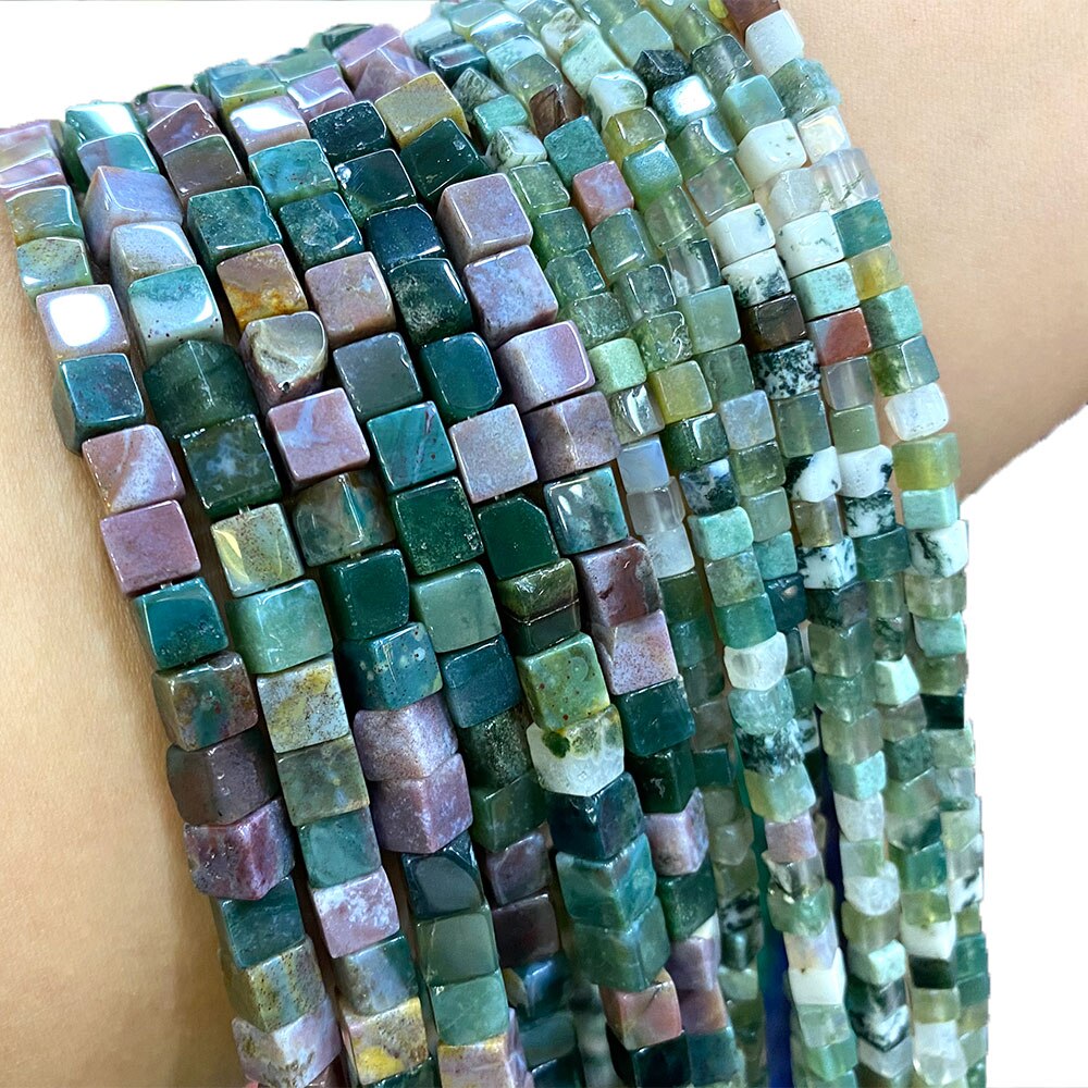 New Square Natural Stone Beads Jade Lapis