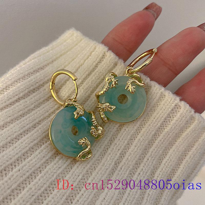 Jade Donut Earrings for Women Stone Luxury