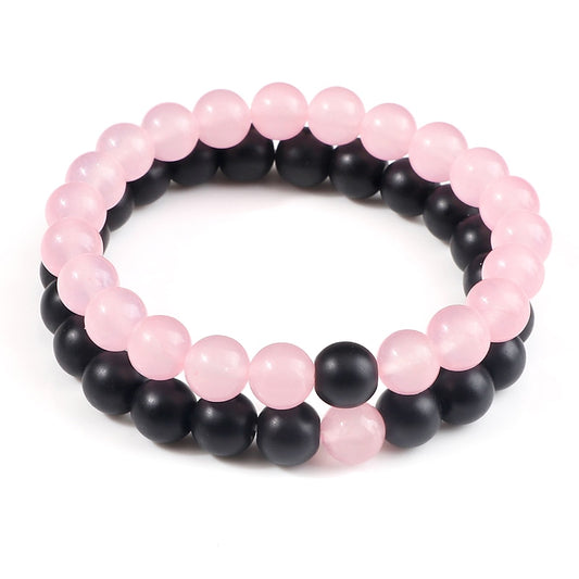 Bracelets For Women Lava Natural Stone White and Black