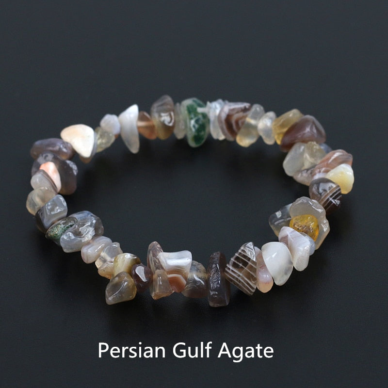 Natural Crystal Gemstone Irregular Energy Stone Bracelet