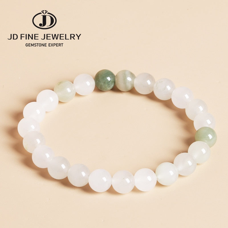 JD Fine AAA Natural Ice Green Jade Bracelet