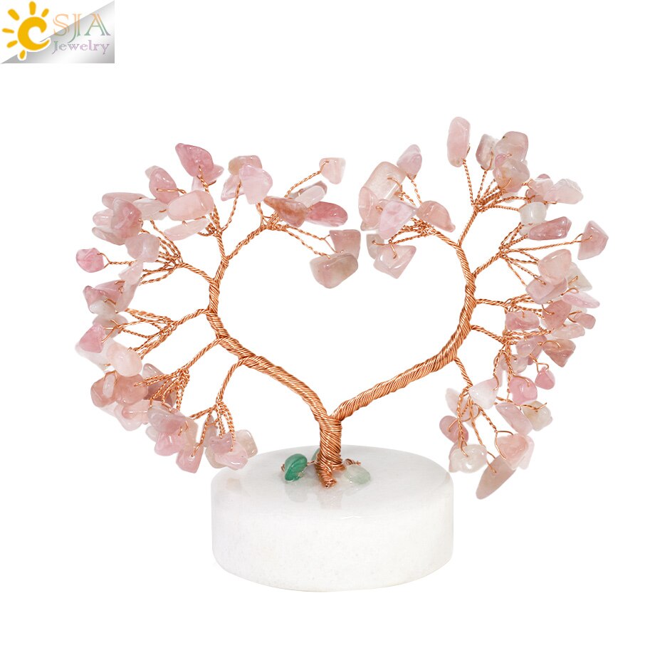Crystal Money Tree with Agate Slices Love Heart