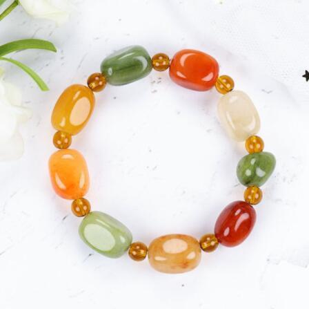 Natural Colorful Jade Charm Bracelet