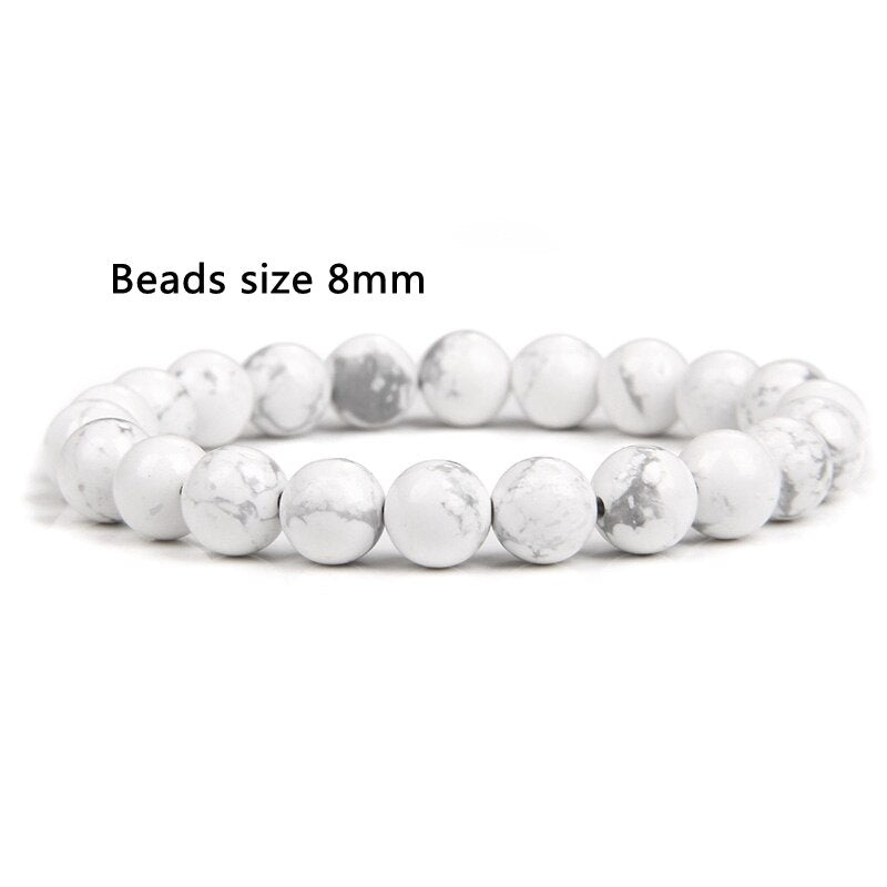 100% Real Natural Gypsum Stone Bracelet White Selenite