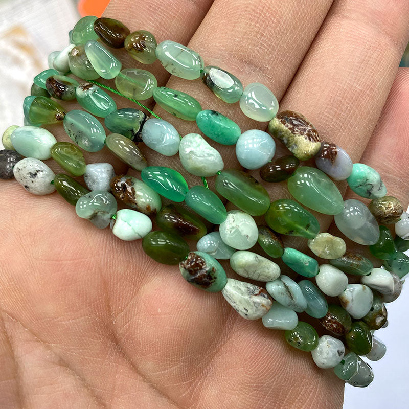 Fine Natural Gemstone Beads Irregular Green Jade