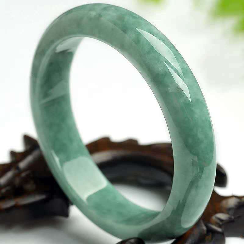 Natural Dark Green Hand Carved Wide Jade