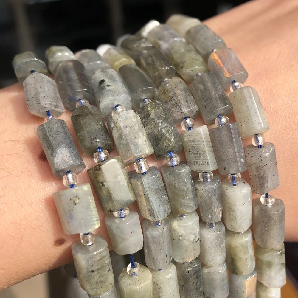 Natural Stone Beads Cylinder Prehnite
