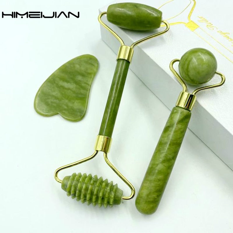 3pcs Set Jade Roller Massager for Face Body