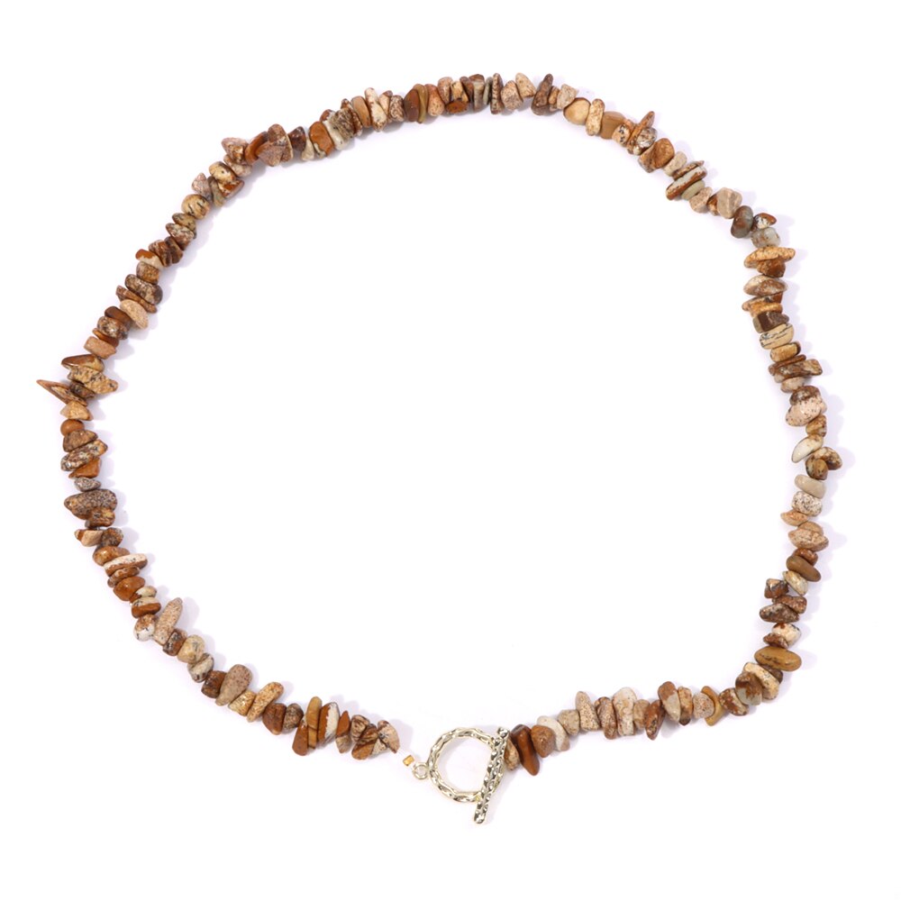 Bohemia Natural Chip Stone Beads Necklace