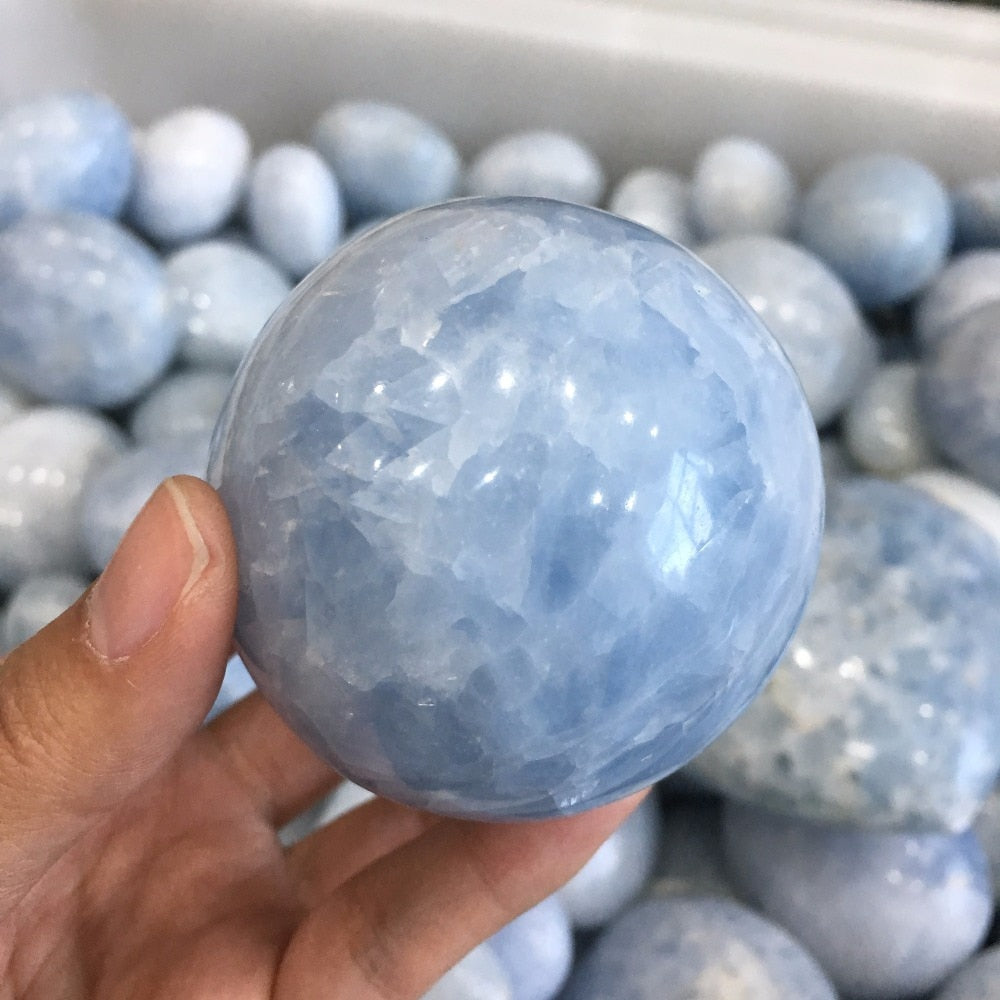 Blue Celestite Sphere Quartz Crystal Ball Healing