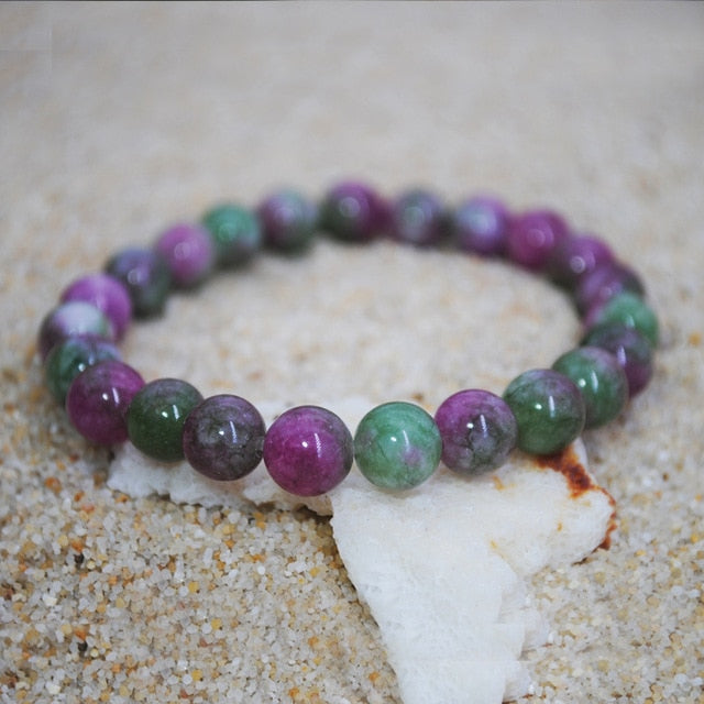 Natural Stone Beads Bracelet Amethyst Rose Quartz