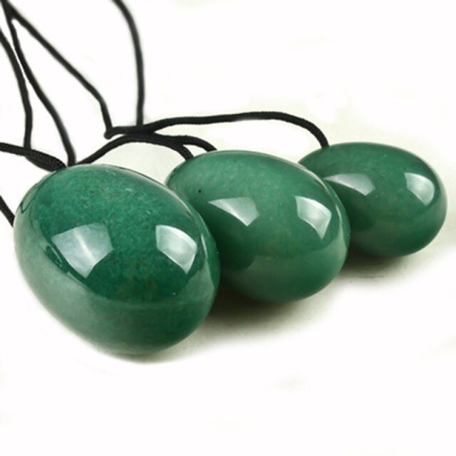 Natural Green Yoni Egg Set Jade Eggs Yoni Wand