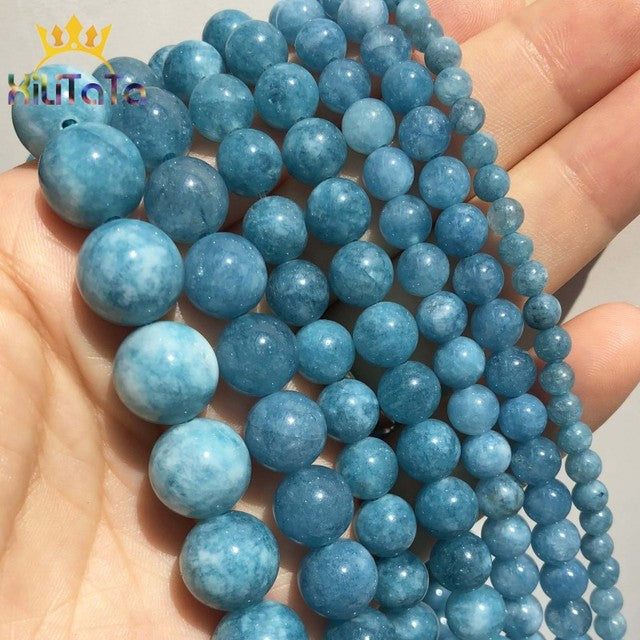 Natural Angelite Jades Stone Beads For Jewelry