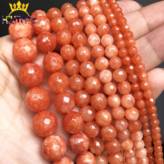 Natural Faceted Orange Chalcedony Jades