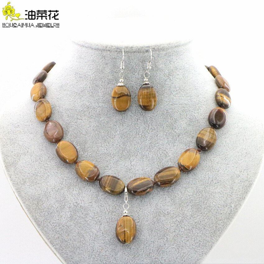 13 Colors Natural Stone Oval Tiger Eye Stone
