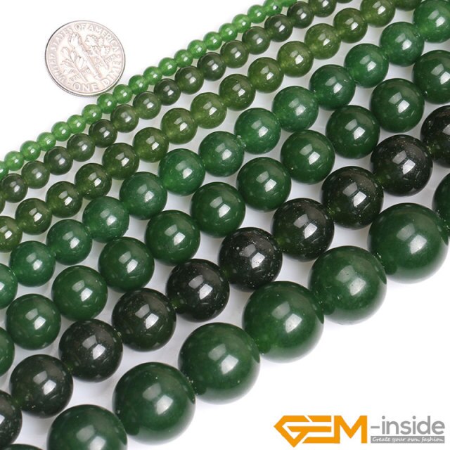 Natural Stone Green Taiwan Jades Round Bead