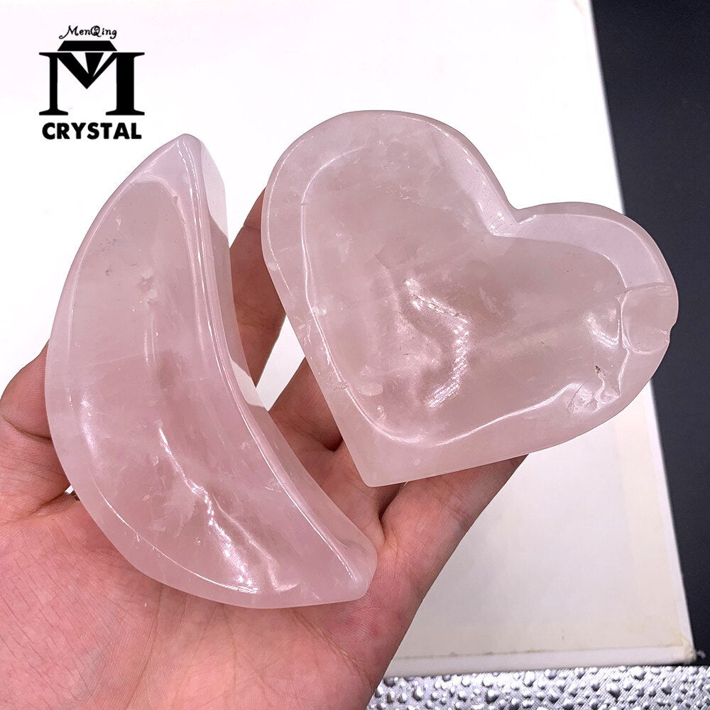 Natural Rose Quartz Crystal Bowl Ashtray Soap