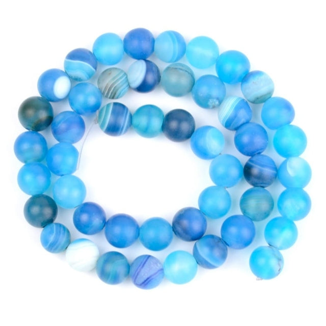Natural Matte Frosted Stone Round Bead