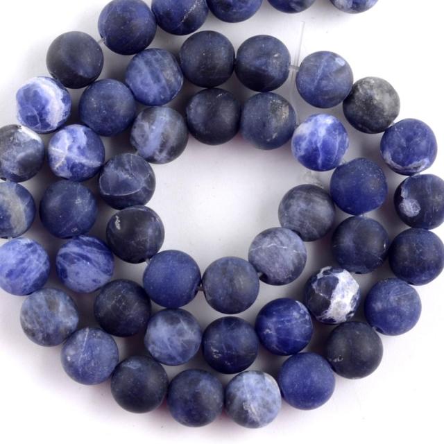 Natural Matte Frosted Stone Round Bead