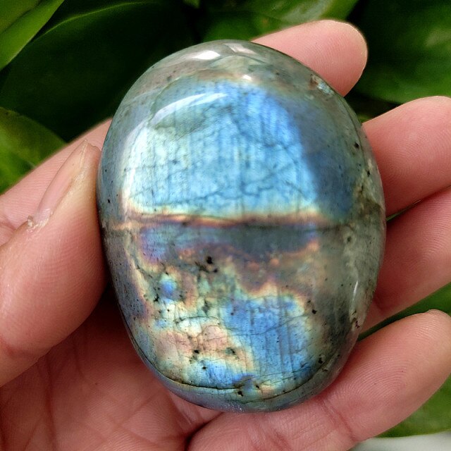 Natural Labradorite Stone Crystal Palm Stones