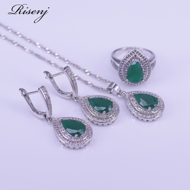 Malay Jade 925 SilverJjewelry Set