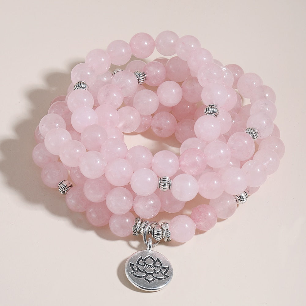 Natural Stone Beads Bracelet Mala Yoga Beads
