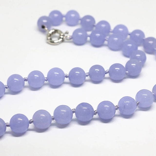 Special Purple Jades Stone Chalcedony Lovely Necklace
