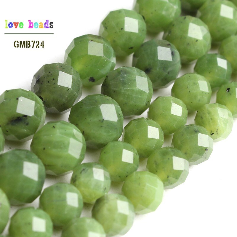 Faceted Canadian Jades Stone Round Beads