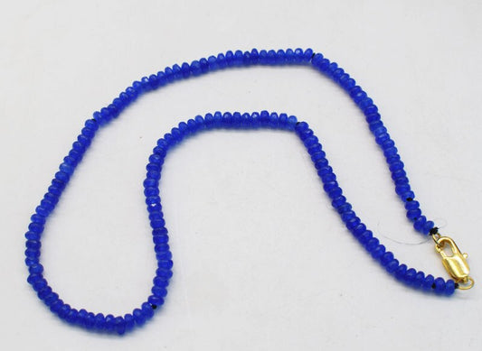Jade blue roundel faceted necklace beads nature blue