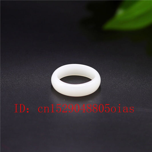 Natural White Hetian Jade Ring Jadeite