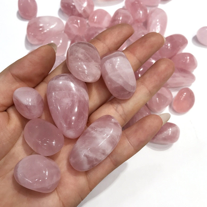 Pink Roses Quartz Crystal Stone Gravel Beads