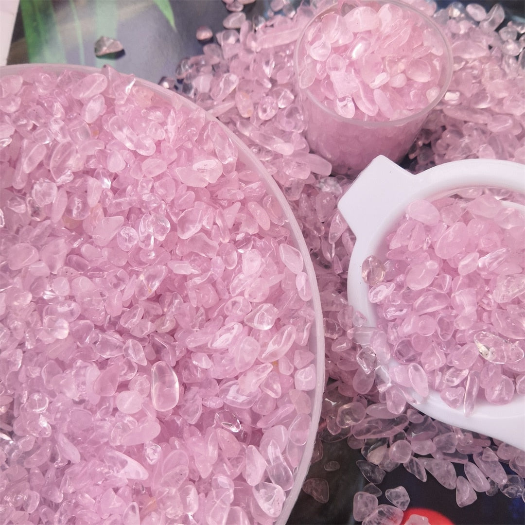 Pink Rose Quartz Crystal Gravel Stones Aquarium