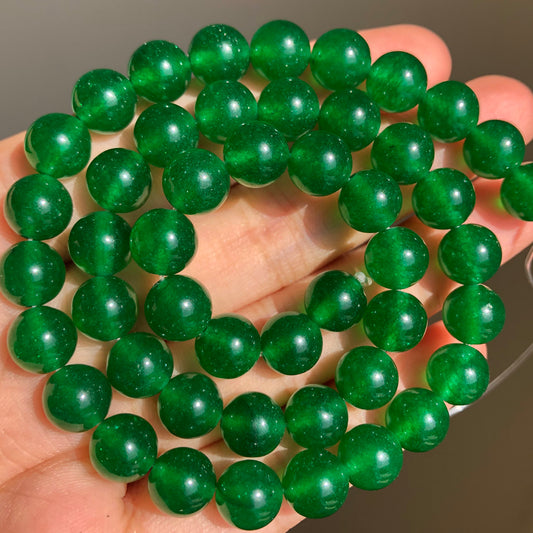 Natural Dark Green Jades Round Loose Stone Beads