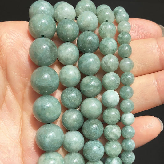 Natural Stone Burmese Jades Amazonite Color Beads