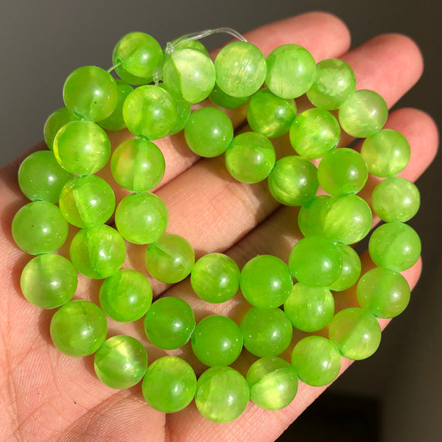 Natural Dark Green Jades Round Loose Stone Beads