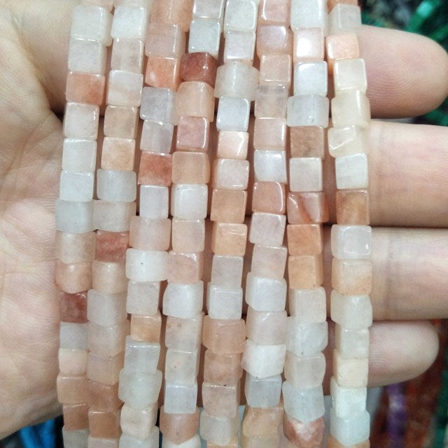 Natural Square Pink Crystal Quartz Agates Jades