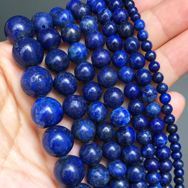 Natural Stone Dark Blue Chalcedony Jades Beads