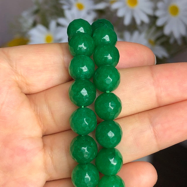 Dark Green Chalcedony Jades Stone Bracelet